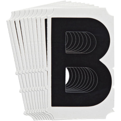 Quick-Align® Individual Gothic Number and Letter Labels, Pack of 10, B, Colours, Black, Character Height, 6"