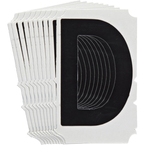 Quick-Align® Individual Gothic Number and Letter Labels, Pack of 10, D, Colours, Black, Character Height, 6"