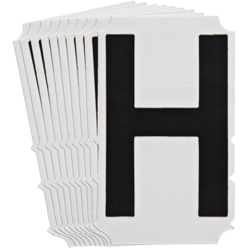 Quick-Align®Individual Gothic Number and Letter Labels, Pack of 10, H, Colours, Black, Character Height, 6"