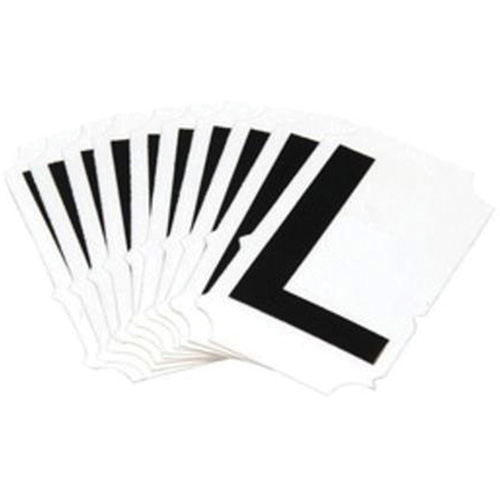 Reflective Individual Number & Letter Labels, Pack of 25, M, Colours, Black on Silver, Character Height, 1"