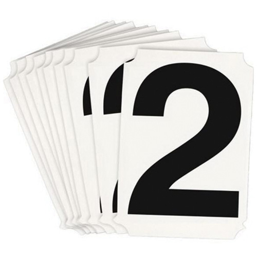 Quick-Align® Individual Number and Letter Labels, Pack of 10, 2, Colours, Black, Character Height, 4"