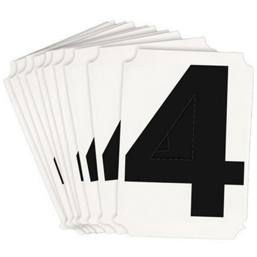 Quick-Align® Individual Number and Letter Labels, Pack of 10, 4, Colours, Black, Character Height, 4"