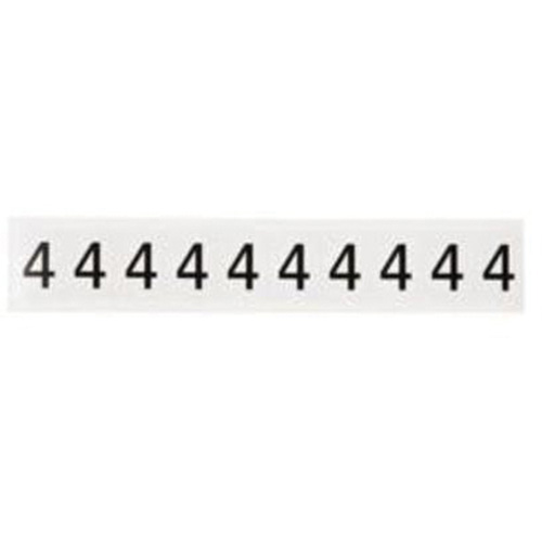 Individual Number and Letter Labels, Each, 4, Colours, Black on White, Character Height, 1", 10