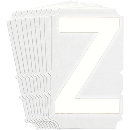Quick-Align® Individual Gothic Number & Letter Labels, Pack of 10, Z, Colours, White, Character Height, 4"