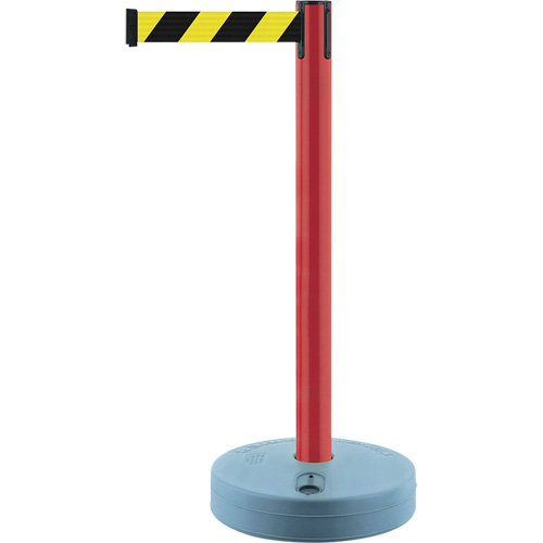 Outdoor Tensabarrier® Unit, Overall Height, 37", Material, Plastic, Finish/Colour, Red, Tape Colour, Black/Yellow