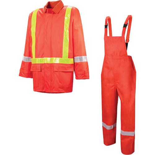 Storm Durable Light-Weight Traffic Rain Suits, Colour, High Visibility Orange, Reflective Stripe Colour, Yellow, Size, 4X-Large, Material