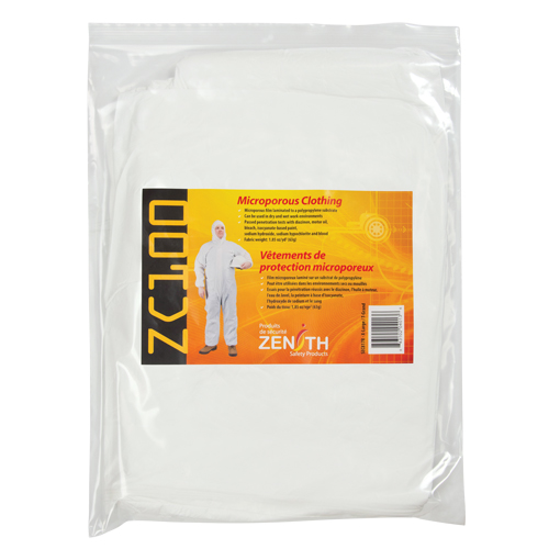 Protective Coveralls, X-Large, White, Polypropylene/Microporous