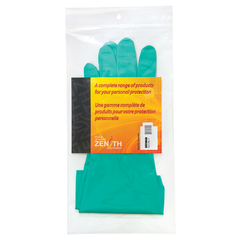 Diamond-Grip Chemical-Resistant Gloves, Pair, 9, Length, 13", Thickness, 13-mil, Cuff Style, Straight, Shell Material, 120, Finish, Diamond embossed, Colour