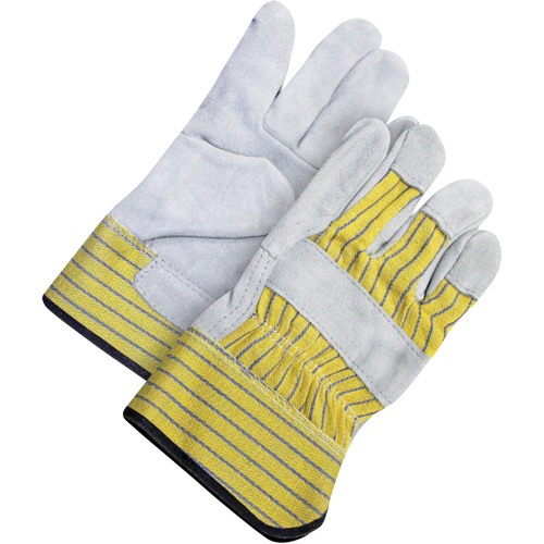 Classic Fitter Gloves, Pair, One Size, Inner Lining, Fleece, Leather Palm Type, Split Cowhide, Cuff Style, Safety