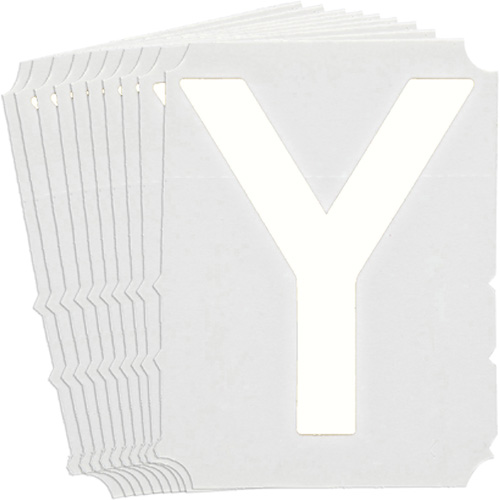 Quick-Align® Individual Gothic Number & Letter Labels, Pack of 10, Y, Colours, White, Character Height, 4"