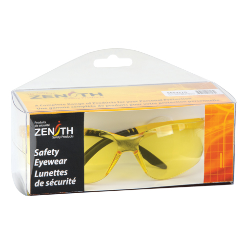 Z2400 Series Safety Glasses, Standard(s) Met, ANSI Z87+, Lens Tint, Amber, Lens Coating, Anti-Scratch, Manufacturer's Warranty, 1 Year Limited