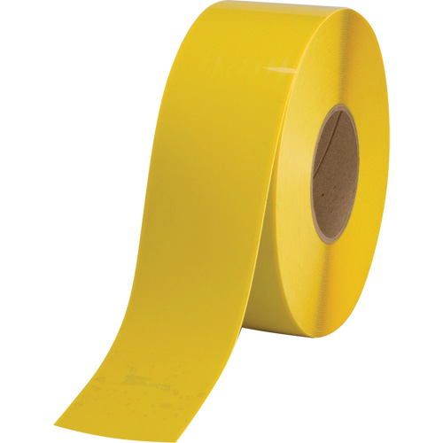 Floor Marking Tape, Each, Yellow, Material, PVC, Width, 4", Roll Length, 100'