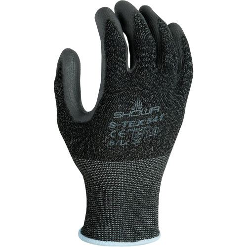S-TEX® 541 Gloves, Pair, Medium/7, Gauge, 15, Shell Material, Stainless Steel, Coating, Polyurethane, Coating Style, Black/Gray