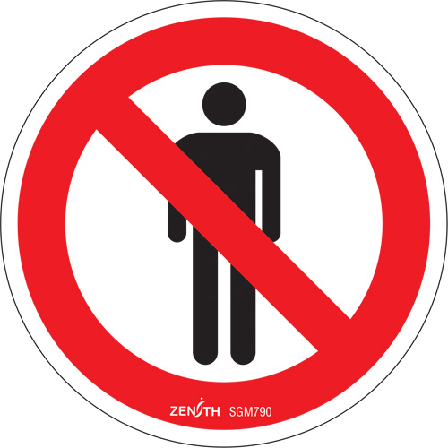 Do Not Enter CSA Standard Safety Sign, Each, Vinyl, Height, 6", Width, 6", Language, Pictogram, Subject, Round, Manufacturer's Warranty, 1 Year Limited