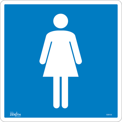 Women CSA Standard Safety Sign, Each, Vinyl, Height, 12", Width, 12", Display Type, Adhesive, Language, 4 mil, Manufacturer's Warranty, 1 Year Limited