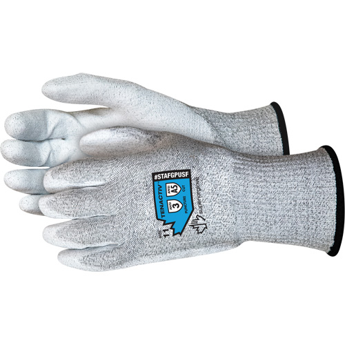 Composite Filament Fibre Gloves, Size 5, 13 Gauge, Polyurethane Coated, TenActiv™ Shell, ASTM ANSI Level A5