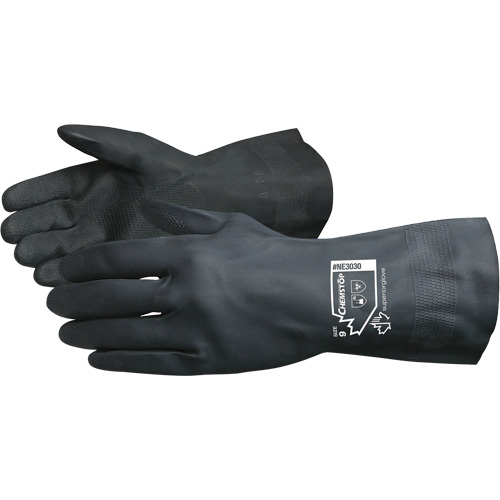 Chemstop™ Lined Chemical-Resistant Gloves, Pair, 8, Length, 12", Thickness, 30-mil, Cuff Style, Straight, Shell Material, Black