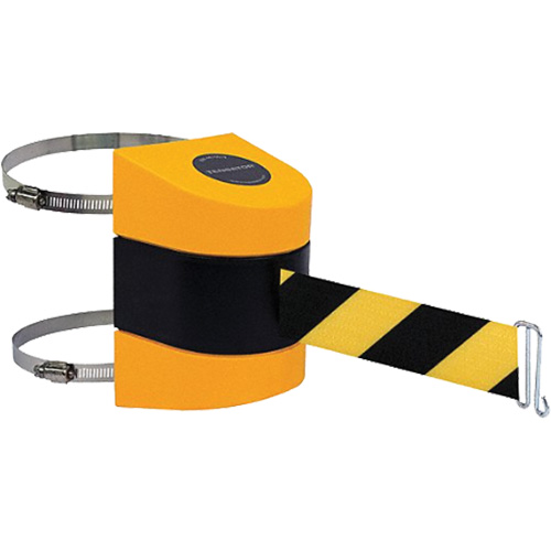 Tensabarrier® Barrier Post Mount with Belt, Material, Plastic, Finish/Colour, Black/Yellow, Tape Colour, Black and Yellow, Legend, Blank