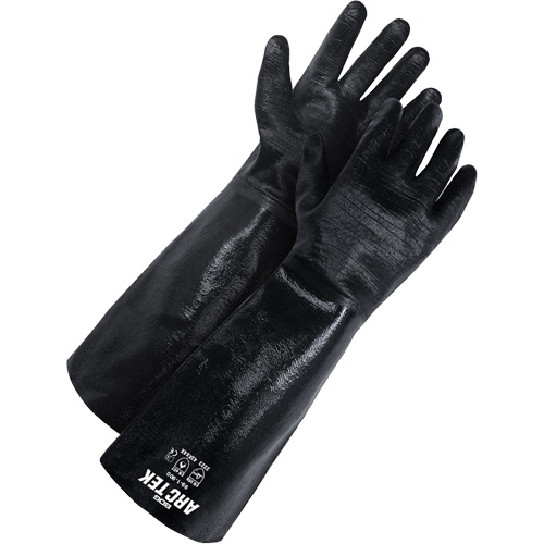 Arc Tek™ Coated Glove, Pair, 10, Length, 9", Cuff Style, Gauntlet, Shell Material, Neoprene, Inner Lining, Black