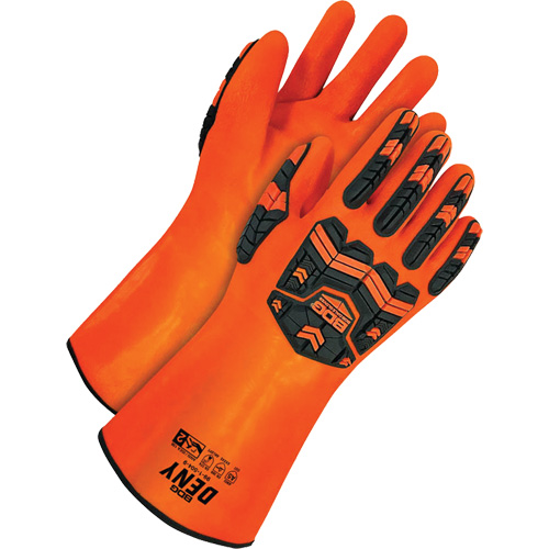 Deny™ Chemical Resistant Gloves, Pair, 9, Length, 14", Cuff Style, Gauntlet, Shell Material, PVC, Inner Lining, EN 374-1 Type A, AKLOPT, Impact Protection, ANSI Level 2, Cut Resistance