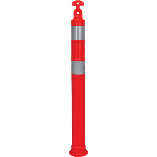 High-Visibility T-Top Delineator Post, Height, 42", Colour, Orange, Reflective Strip Width, 4", Manufacturer's Warranty, 1 Year Limited