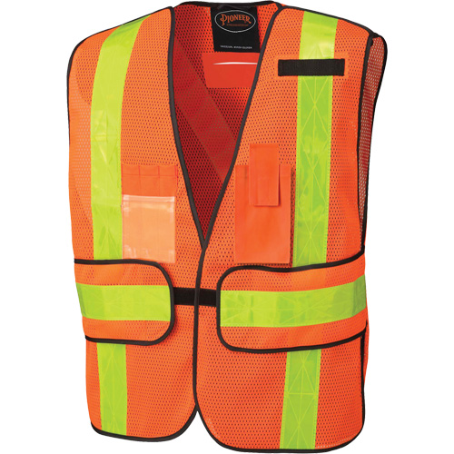 All-Purpose Safety Vest, Colour, High Visibility Orange, Reflective Stripe Colour, Yellow & Silver, Size, One Size, Material