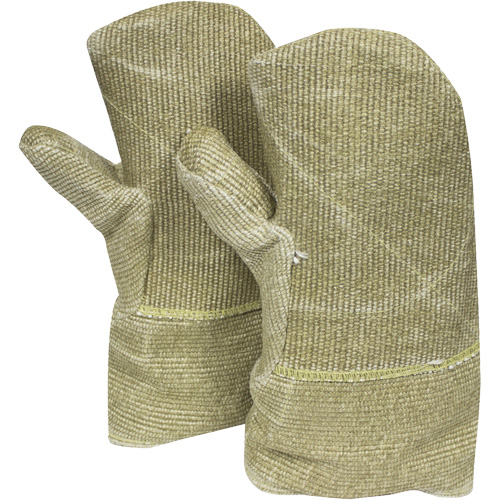 NSA Extreme Heat Lined Mitten, Pair, 40 oz., Shell Material, Fibreglass, Inner Lining, Wool, Heat Resistance Max. Temperature, 1000° F (537.8° C), Cuff Style, 14", Cut Resistance, ANSI/ISEA 105 Level A5, Heat Resistance