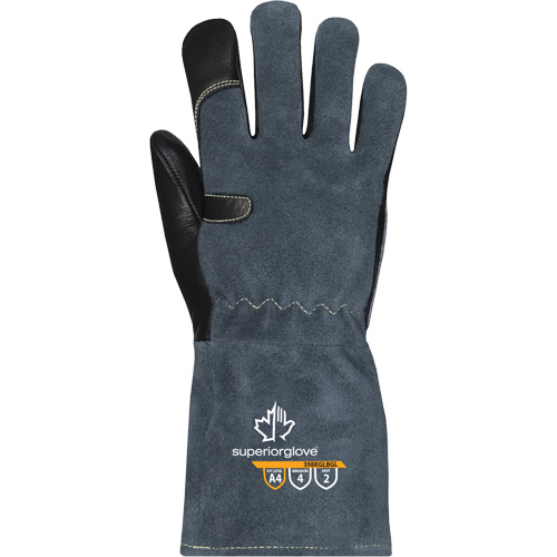Endura® 398KGLBGL MIG Welding Glove, Size, Small, Inner Lining, ParaActiv™, Leather Palm Type, Grain Cowhide, Heat Resistance, ANSI Level 2, Cut Resistance, ANSI Level A4