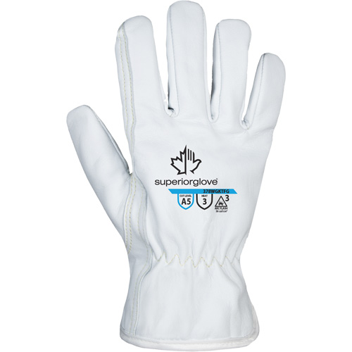 Endura® 378WGKTFG Arc Flash-Rated Gloves, Pair, Large, Inner Lining, ParaActiv™, Leather Palm Type, Grain Goatskin, ANSI Level 3, Cut Resistance, ANSI Level A5, Arc Flash Rating