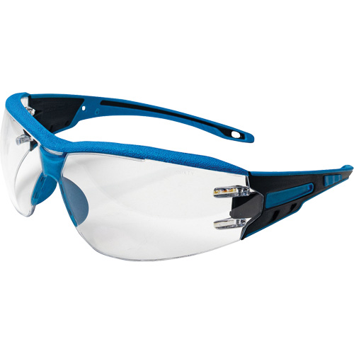 Captain™ Metal Detectable Rimless Safety Glasses, Each, Meets/Exceeds CSA Z94.3/ANSI Z87+, Lens Tint, Clear, Lens Coating, Anti-Fog/Anti-Scratch, Blue, Frame Style, Rimless, Frame Fit