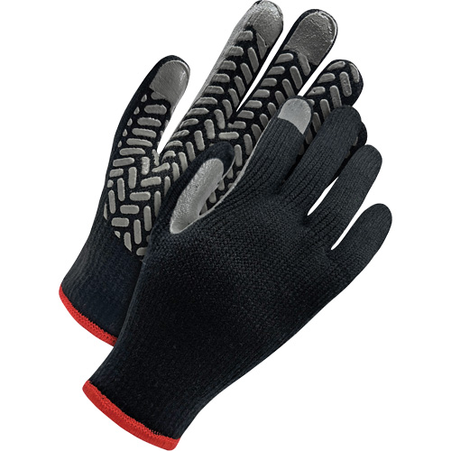 Deny® Acrylic Glove with PVC Grip, Pair, Large, Type, Glove, Grey & Black