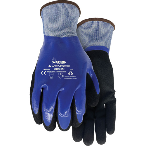 372 Stealth Avenger Gloves, Pack of 6, 2X-Large, Gauge, 15, Shell Material, RPET, Coating, Nitrile, Coating Style, ANSI/ISEA Level 4 & EN 388 Level 4, Cut Resistance, EN 388 Level 1, Tearing Strength