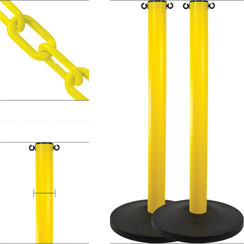 Height, 37", Plastic, Finish/Colour, Yellow, 3"