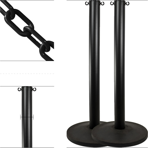 Height, 37", Plastic, Finish/Colour, Black, 3"