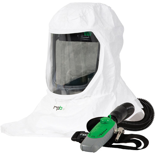 Head Gear, Loose Fitting Hood & Faceshield, +A2:2008; ANSI S3.19, AS/NZS 1337.1:2010, AS/NZS 1801:1997, BMP # 714303, BMP # 714304, BMP # 714306, BSI Certified Product AS/NZS 1716:2012, CE 2797 EN14594: 2005 3B, EN12941:1998, EN166:2001 CLASS 1F, EN352-3:2002, EN397:2003 +A1:2009, ISO9001, NIOSH, TH3 P R SL, Z89.1 Z87, Breathing Tube Location, Back-Mount, Respirator Type