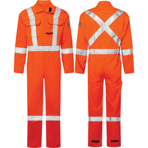 Avenger 7 oz. Coveralls, Each, 36, Colour, High-Visibility Orange, Flame Resistance for Life of the Garment, Standards Met, CSA Z96 Class 3 Level 2, OEKO-TEX® Standard 100