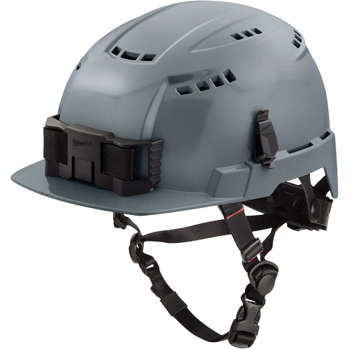 BOLT™ Front Brim Safety Helmet, Each, Ratchet, Colour, Grey, Venting Type, Vented, Meets/Exceeds Certifications, ANSI Type II, Meets/Exceeds Class, High Density Polyethylene