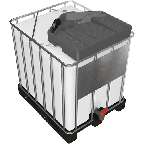 Large 3.9 Gal. Grey Chemically-Resistant Polyethylene IBC Funnel, Each, Grey, Material, Poly, Type