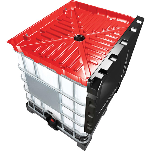 Full 30 Gal. Red IBC Funnel Kit, Each, Full IBC Funnel; Funnel Cover; Metal Platform; Mounting Set, Colour, Red, Black, Material