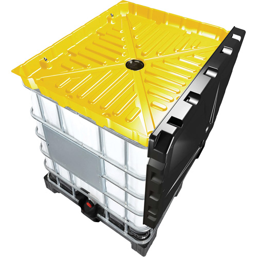Full 30 Gal. Yellow IBC Funnel Kit, Each, Full IBC Funnel; Funnel Cover; Metal Platform; Mounting Set, Colour, Yellow, Black, Material