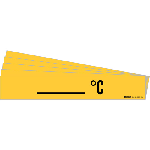 "°C" Pipe Markers, Each, Vinyl, Colour, Black on Yellow, Pipe Diameter, 8" - 20", Label Height, 4", Label Width, 3