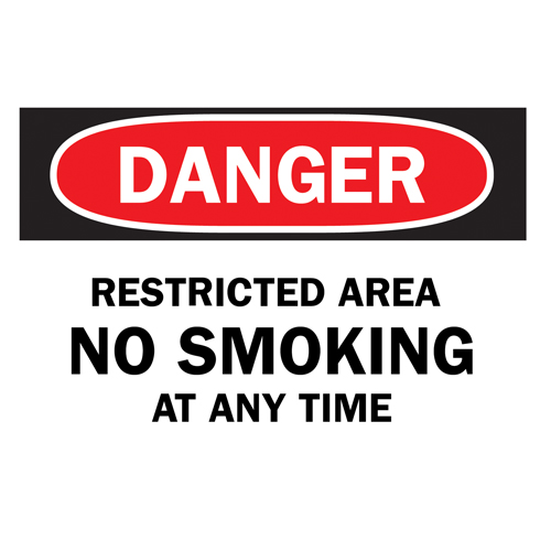 "No Smoking" Sign, 7" x 10", Aluminum, English Each