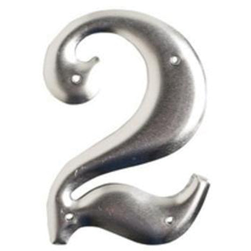 Aluminum Embossed Number and Letter Labels, Pack of 10, 2, Colours, Silver, Character Height, 3"