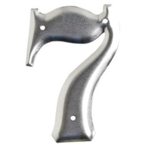 Aluminum Embossed Number and Letter Labels, Pack of 10, 7, Colours, Silver, Character Height, 3"