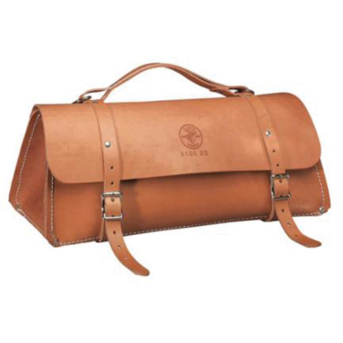 20" Deluxe Leather Bag, Each, Brown, Material, Leather, No. of Pockets, 1, 20" L x 8" H x 7" W, Weight, 2.3 kg (5 lbs.)