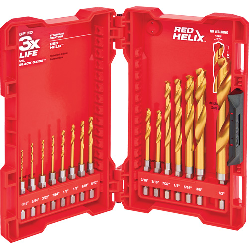 Shockwave™ Drill Bit Set, 15 Pieces, Titanium