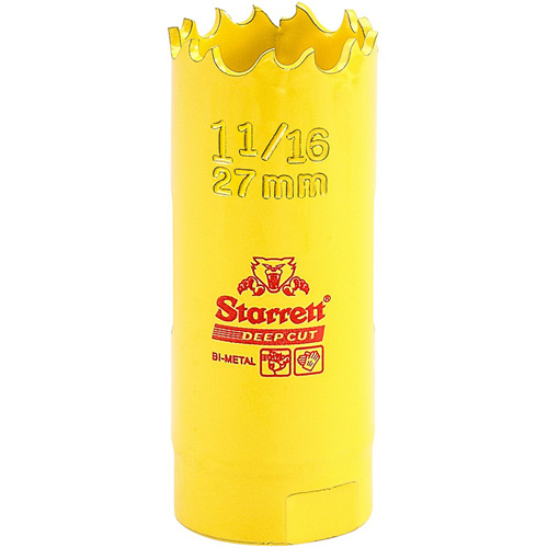 Bi-Metal Holesaw - 1-1/16, Each, 1-1/16", Depth of Cut, 2", Material, Bi-Metal, 4-6, Colour, Yellow