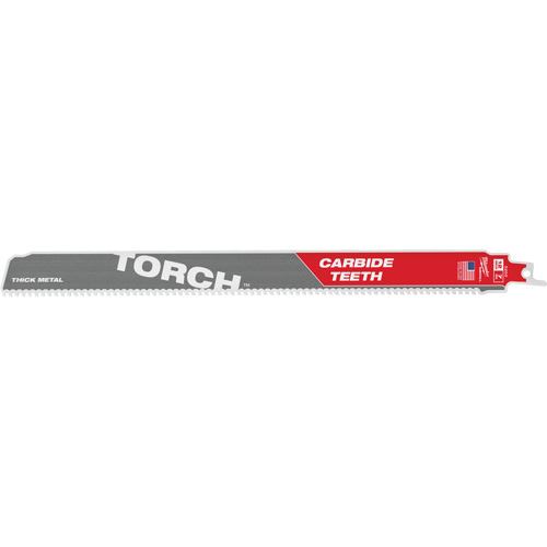 Sawzall® Torch™ Blade, Pack of 3, 12", Width, 1", Thickness, 0.05", TPI, 7, Material