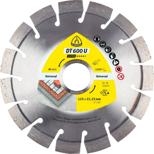 Diameter, 7", 7/8", 3/8", Width of Segments, 7/64", Maximum Velocity
