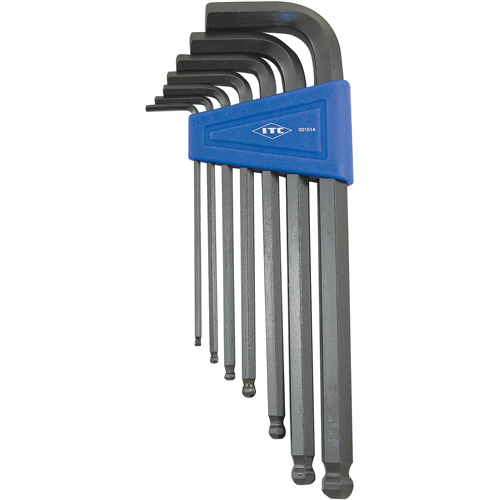 Ball Nose Hex Key Set, Each, 7, Drive Type, Metric, 2.5mm; 3mm; 4mm; 5mm; 6mm; 8mm; 10 mm